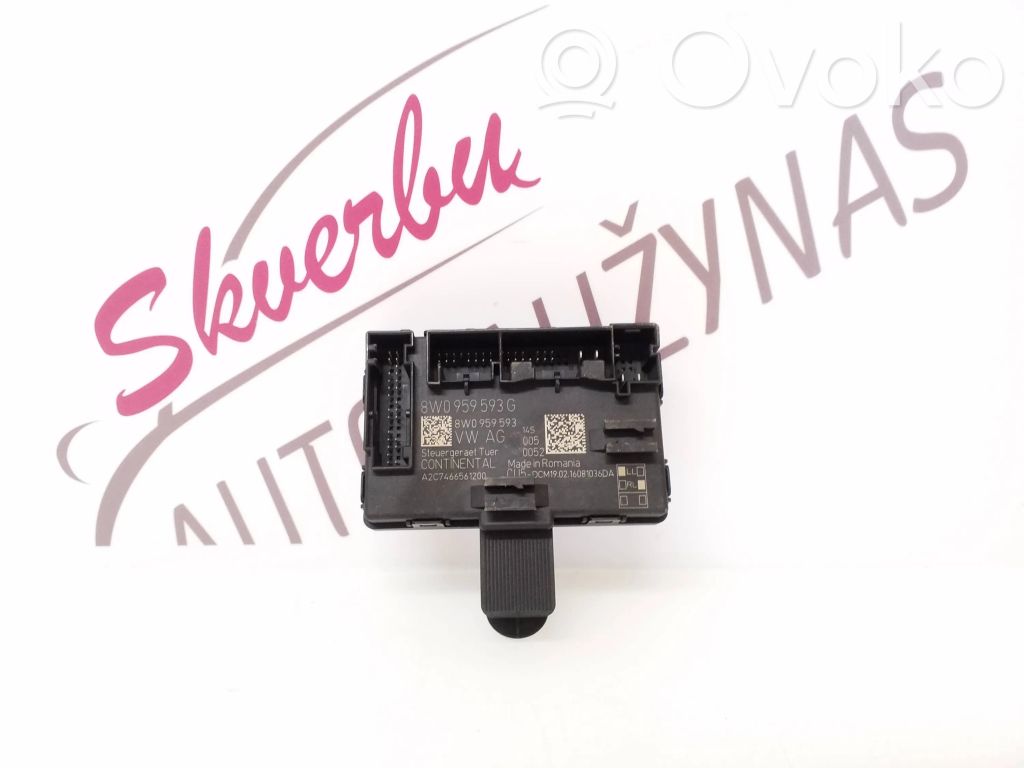 Unité de commande module de porte   8W0959593G,8W0959593,A2C7466561200