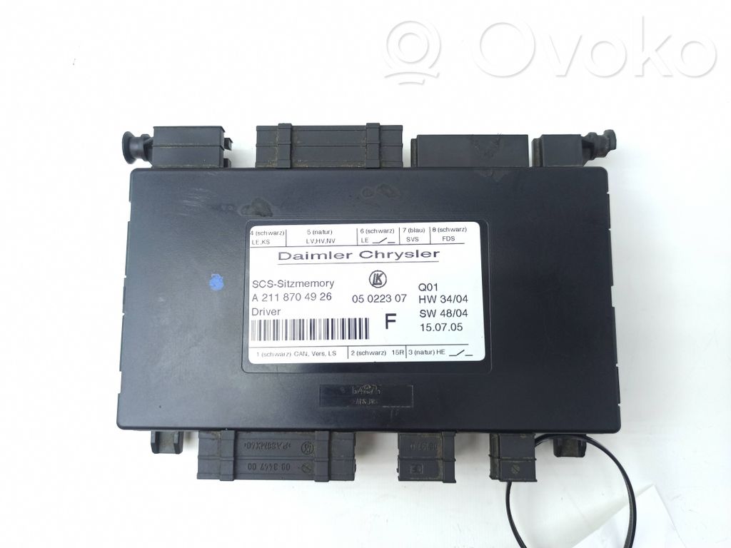 Module de commande de siège   A2118704926