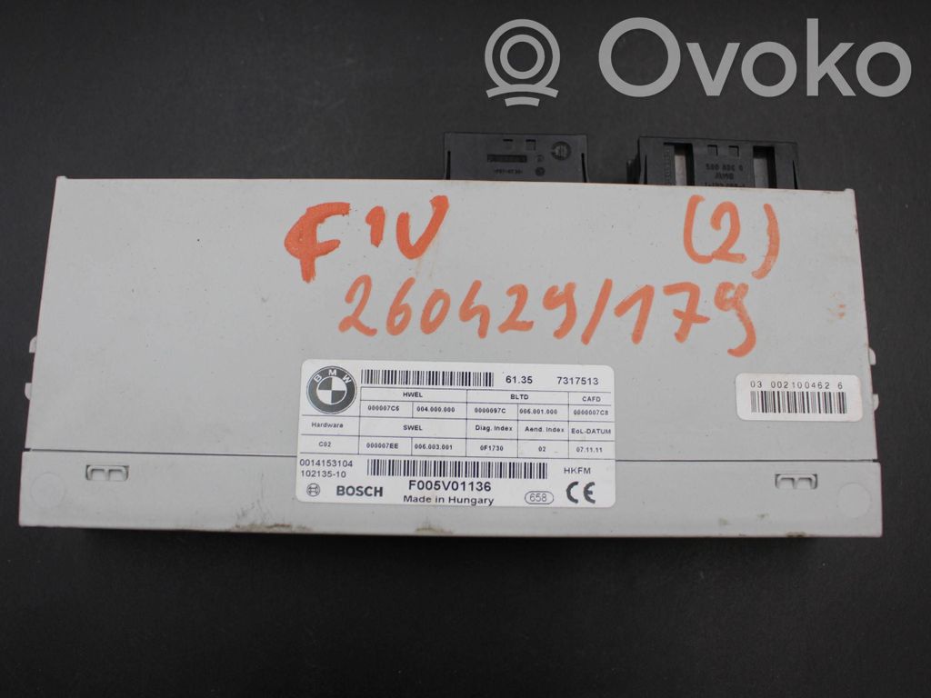 BMW 5 F10 F11 Unitate/modul comandă hayon/portbagaj 