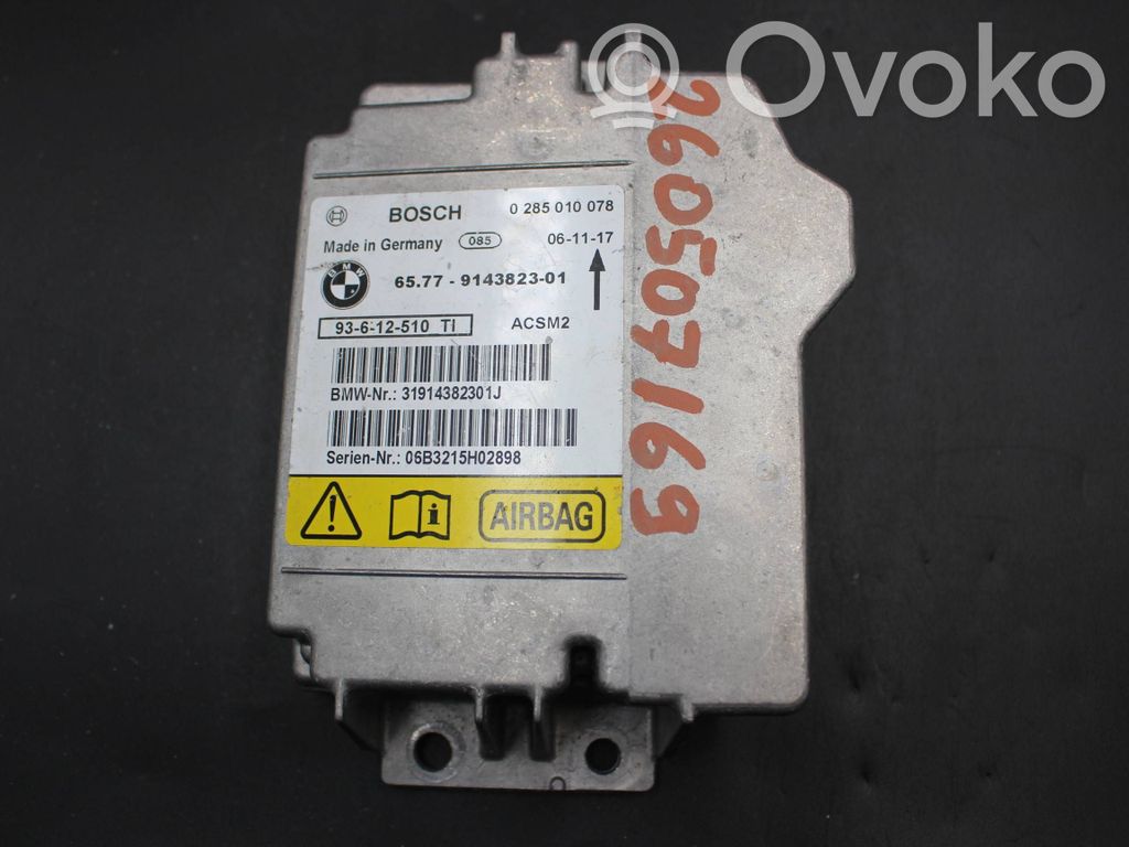 BMW 3 E92 E93 Module de contrôle airbag 