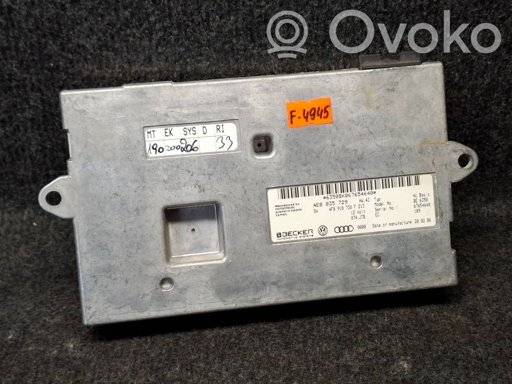 MMI control unit   4E0035729,4F0910730F