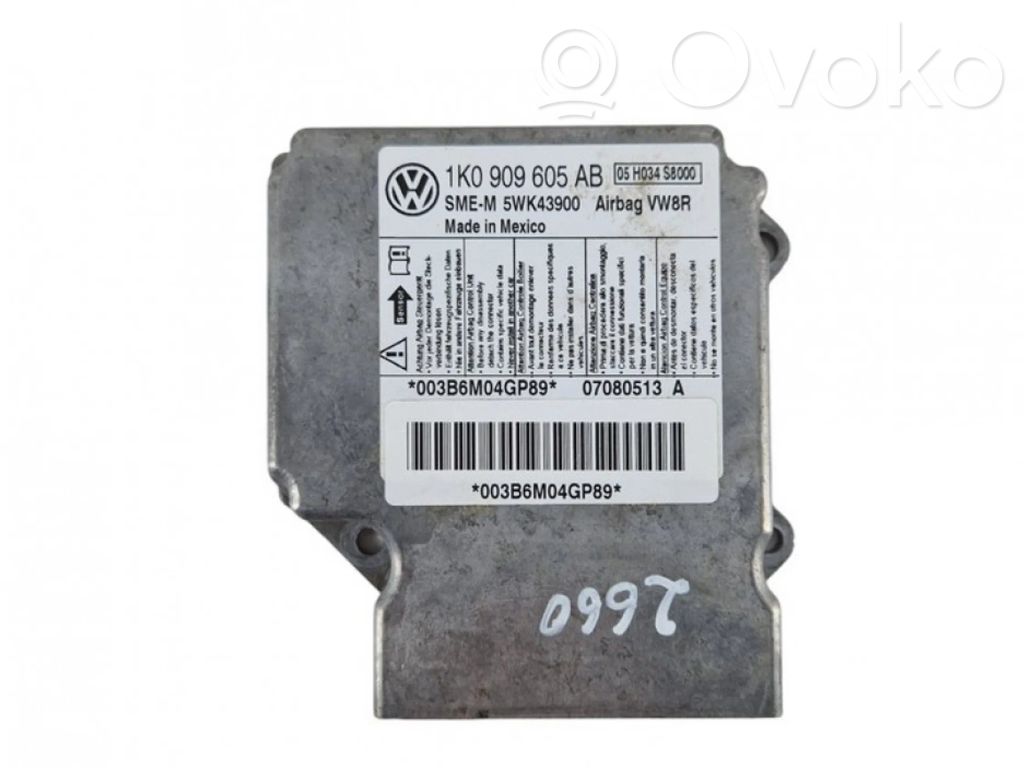 Volkswagen Jetta V Unitate/modul de comandă airbaguri 
