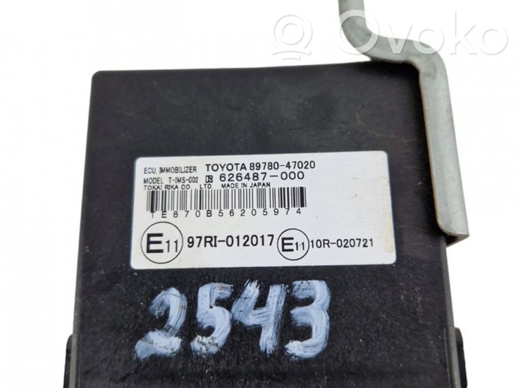 Toyota Prius (NHW20) Unitate/modul comandă imobilizator 