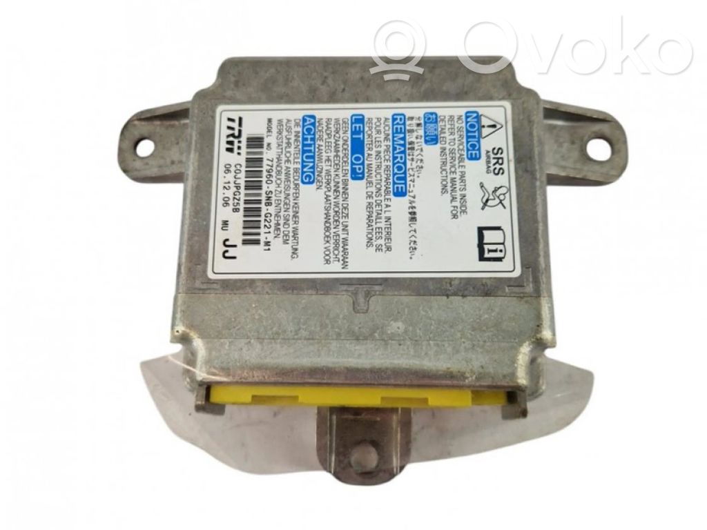 Unidad de control/módulo del Airbag   77960SNBG221M1