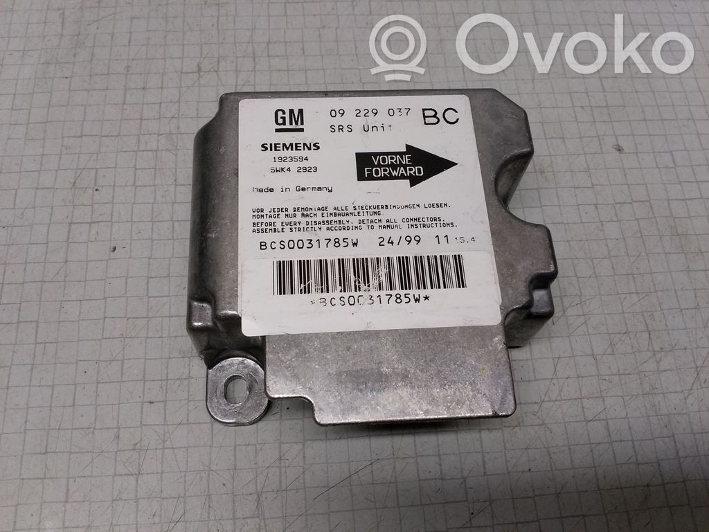 Opel Astra G Airbag control unit/module 