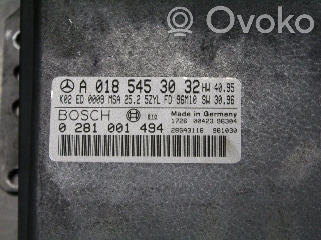 Unité de commande / module d'injection   A0185453032,0281001494