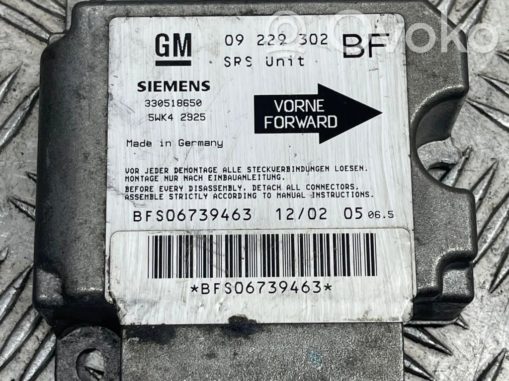 Opel Astra G Airbag control unit/module 