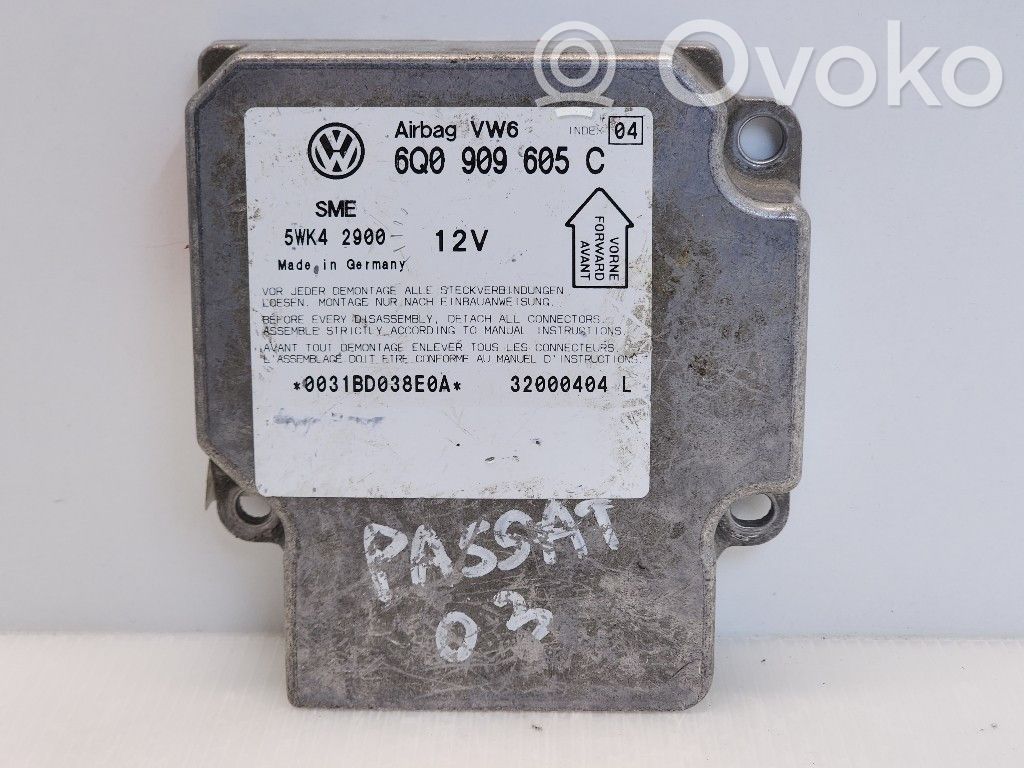Airbag control unit/module   6Q0909605C,6Q0909605C,BWA
