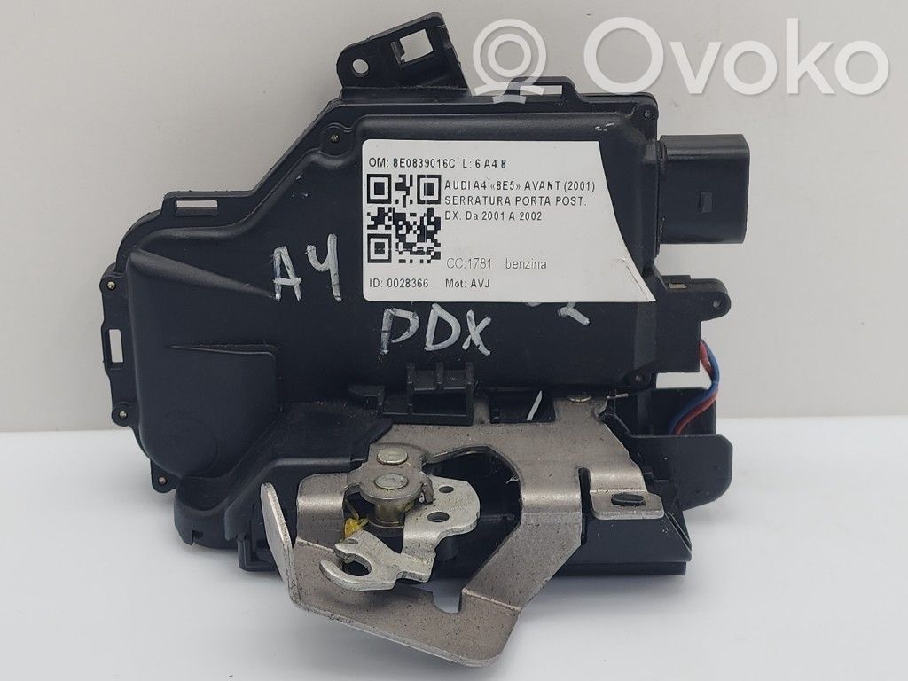 Audi A4 S4 B6 8E 8H Cerradura de puerta trasera 