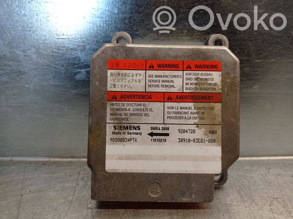Opel Agila A Unidad de control/módulo del Airbag