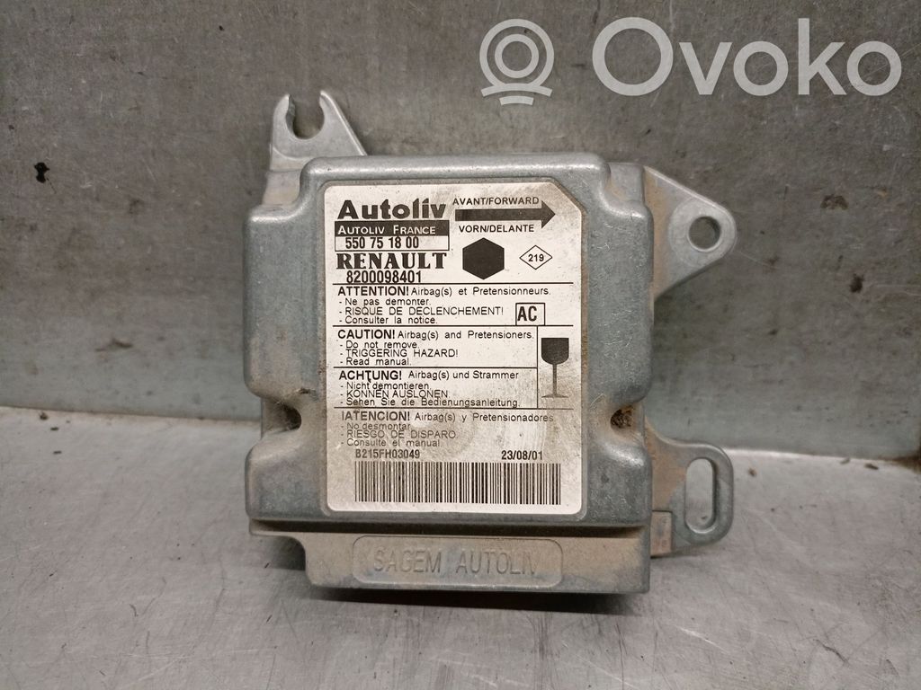 Renault Kangoo I Unitate/modul de comandă airbaguri 