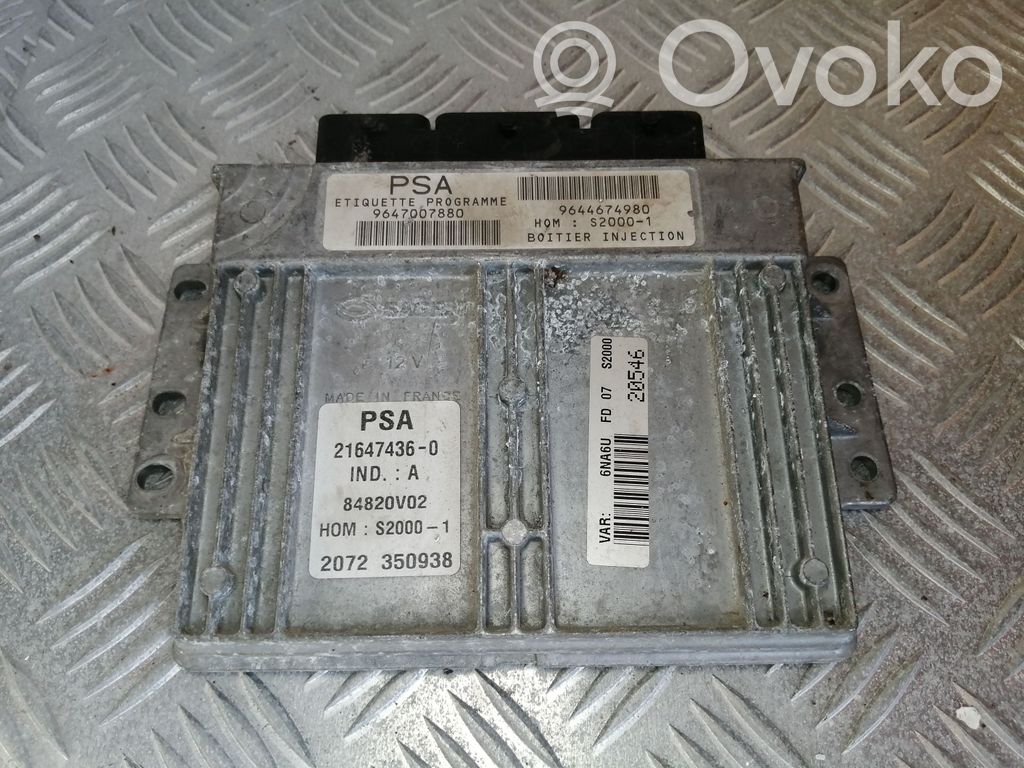Engine control unit/module   9647007880,9644674980