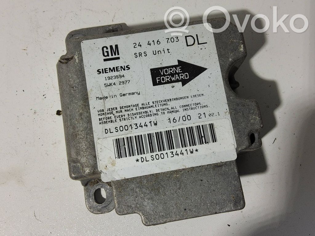 Airbag control unit/module   24416703,1923594,5WK42977,DLS0013441V