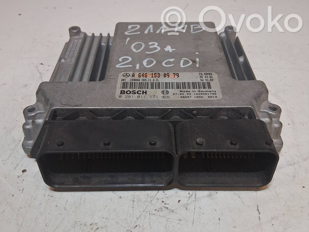 Engine control unit/module   A6461530979,1039S01790,0281011171