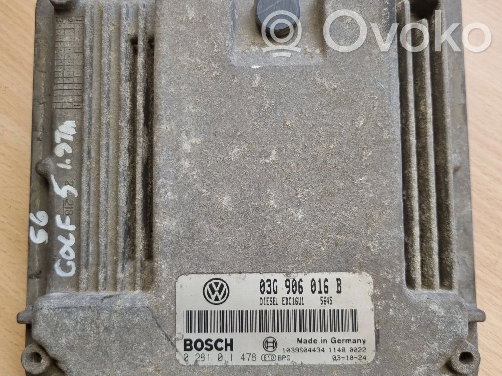 Engine control unit/module   03G906016B,1039S04434,0281011478