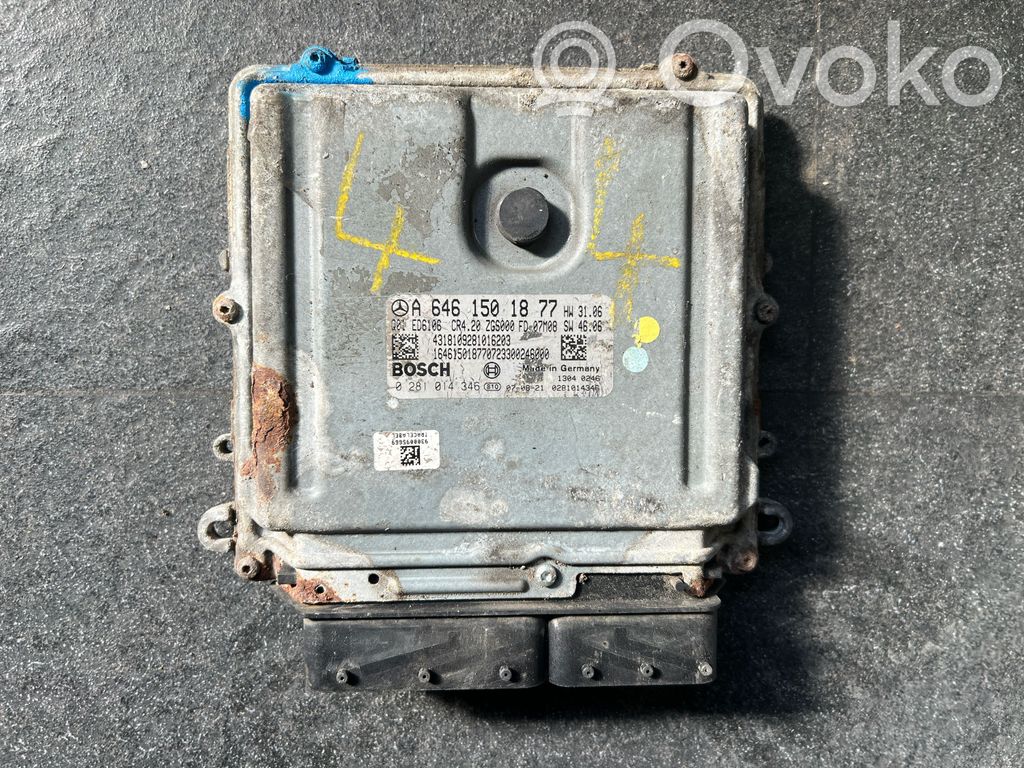 Engine control unit/module   A6461501877,0281014346,4318109281016203