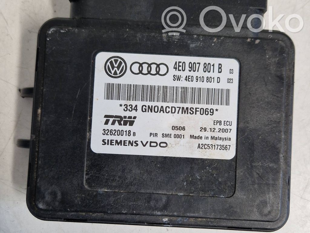 Audi A8 S8 D3 4E Hand brake control module 