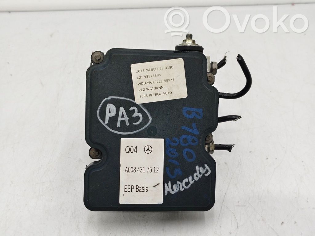 Mercedes-Benz B W246 W242 Unidad de control/módulo del ABS 
