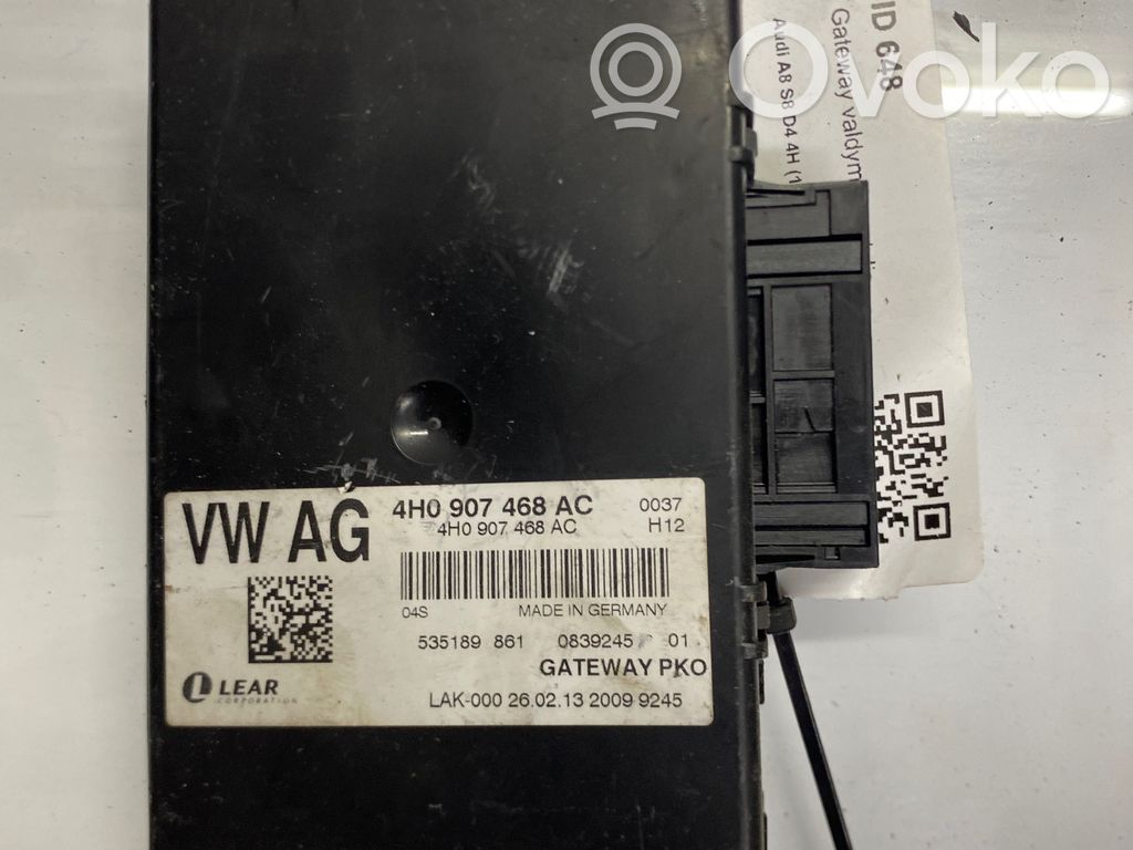 Audi A8 S8 D4 4H Gateway control module 