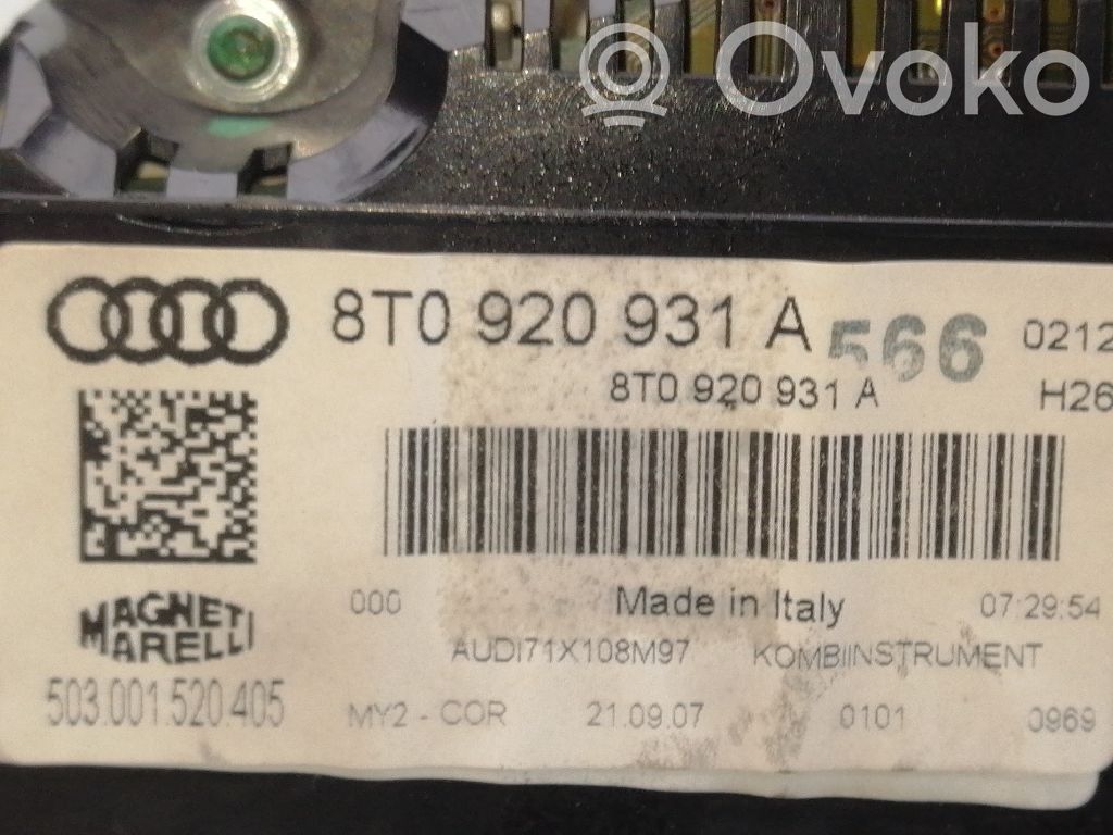 Audi A5 8T 8F Tachimetro (quadro strumenti) 