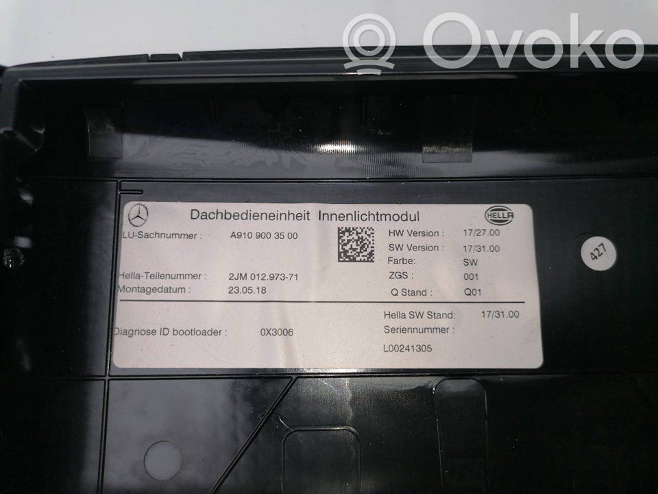 Mercedes-Benz Sprinter W907 W910 Panel oświetlenia wnętrza kabiny 