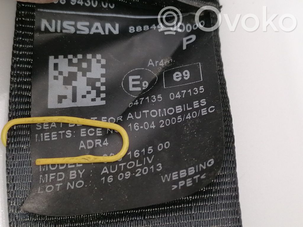 Nissan Qashqai Cintura di sicurezza posteriore