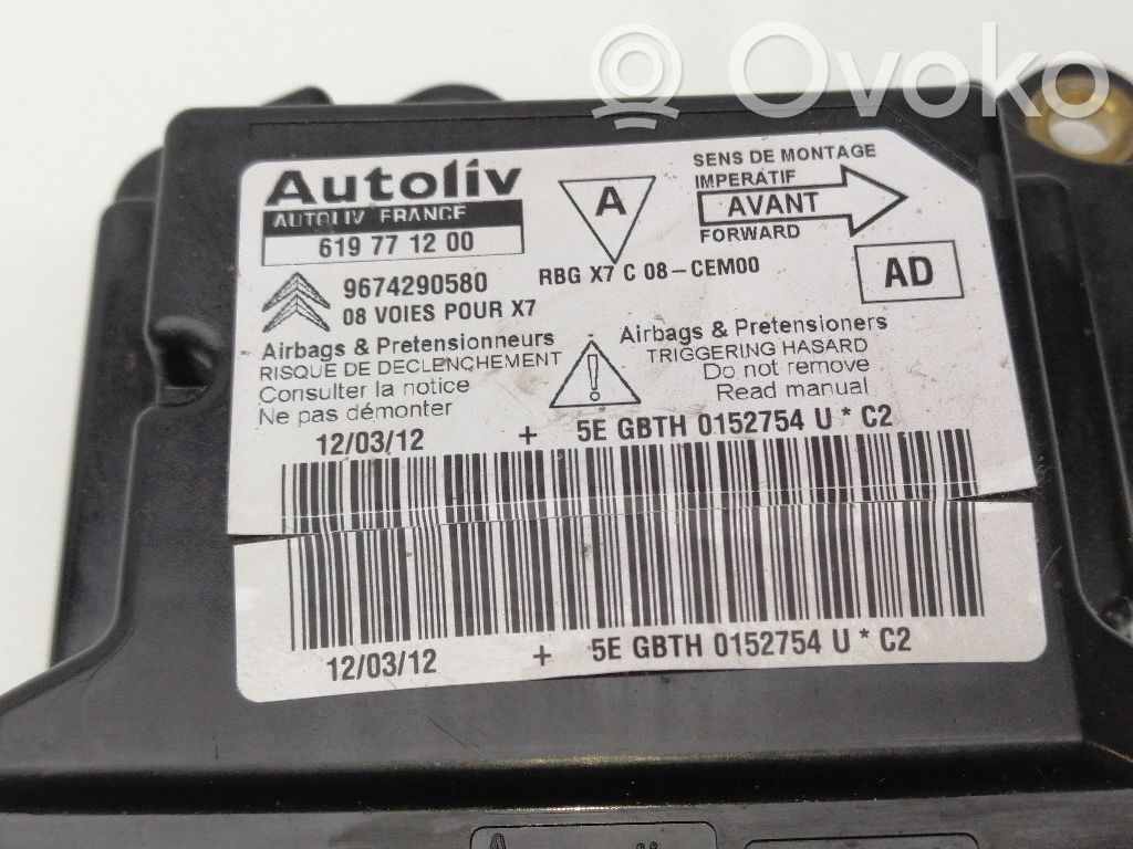 Unidad de control/módulo del Airbag   9674290580,619771200