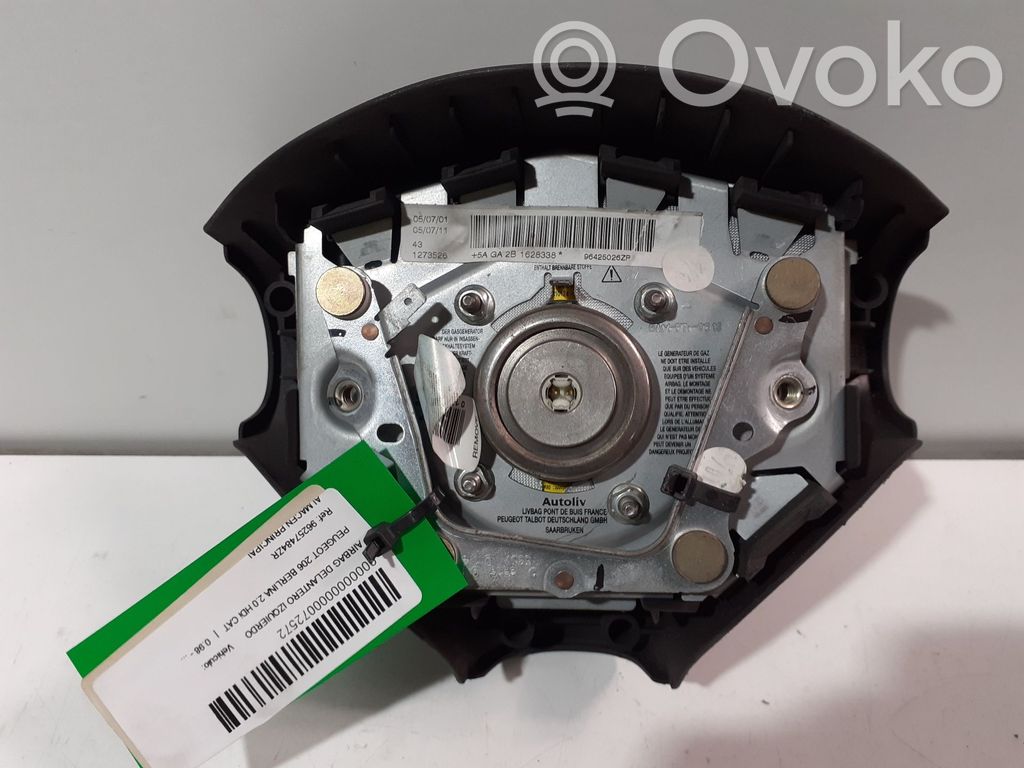 Peugeot 206 Poduszka powietrzna Airbag kierownicy 
