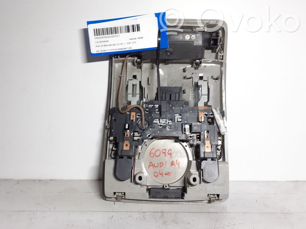 Audi A4 S4 B6 8E 8H Garniture de console d'éclairage de ciel de toit