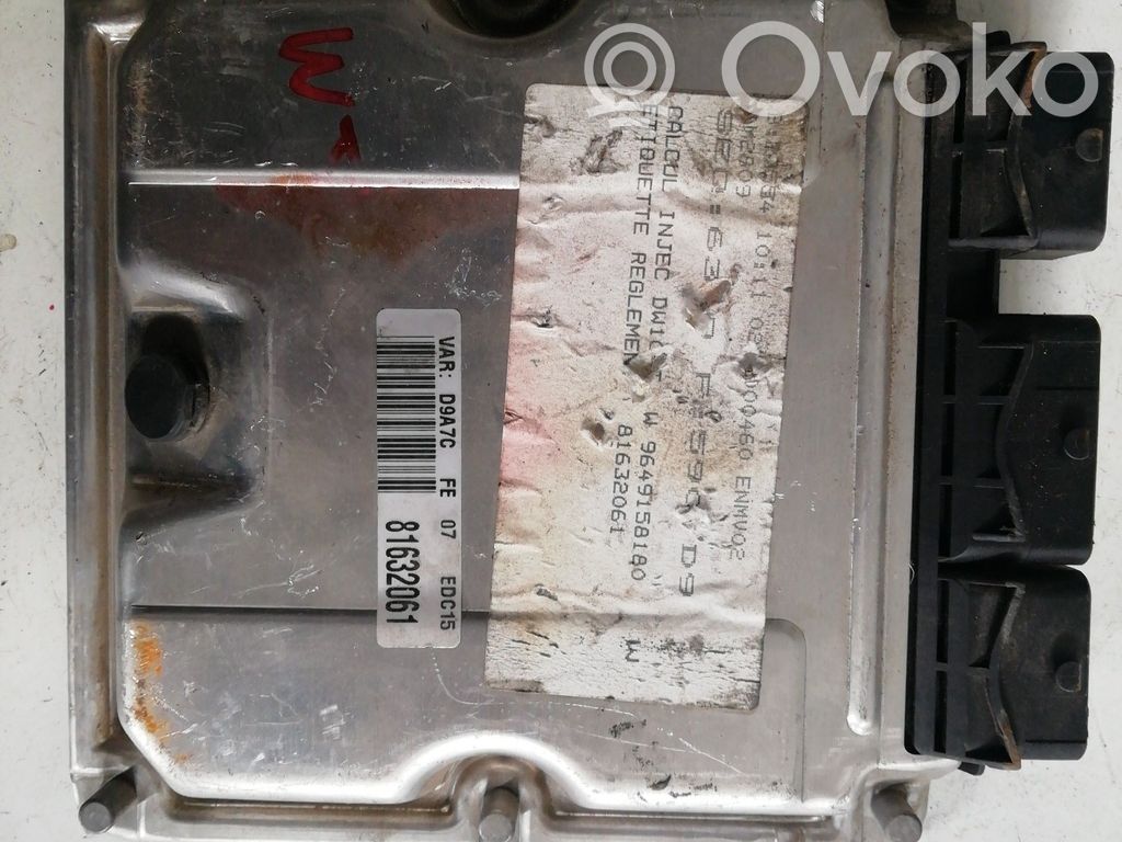 Unité de commande, module ECU de moteur   9649158180,9649158180,0281011338
