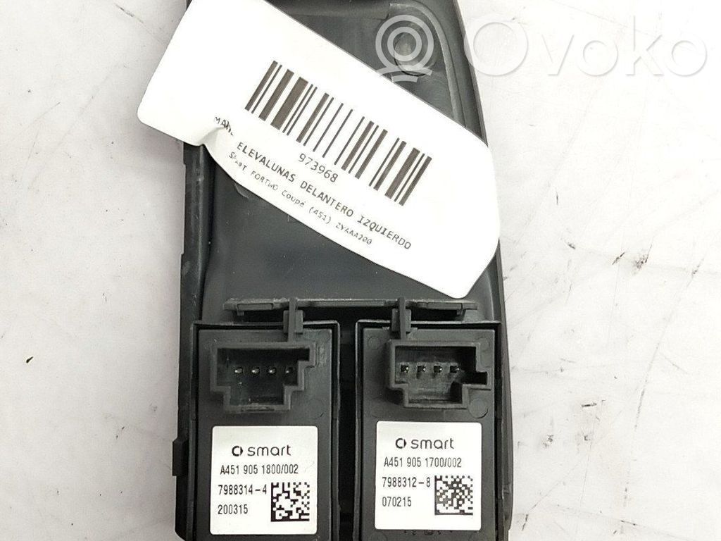 Smart ForTwo II Interrupteur commade lève-vitre