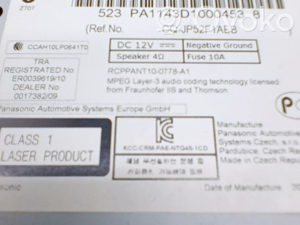 Mercedes-Benz A W169 Unità principale autoradio/CD/DVD/GPS