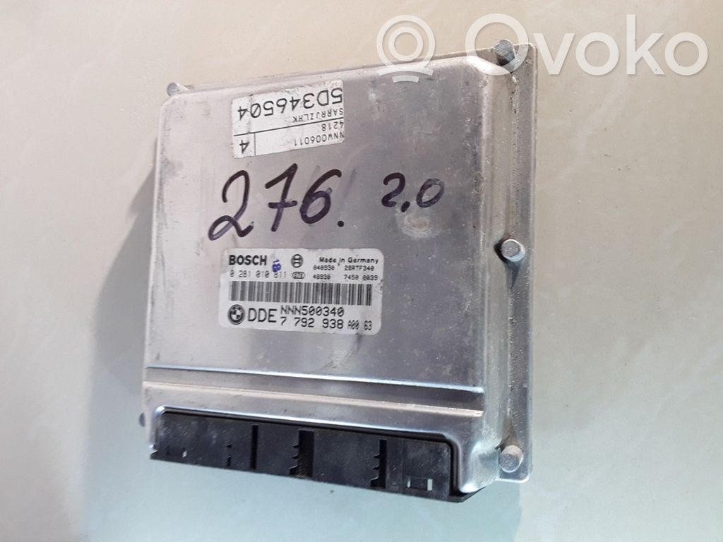 Engine control unit/module   0281010811,DDE7792938,NNN500340
