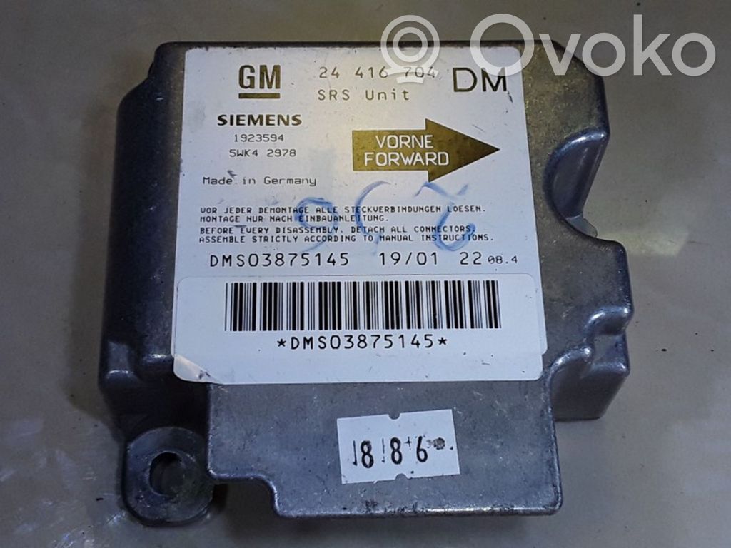 Opel Zafira A Airbag control unit/module 