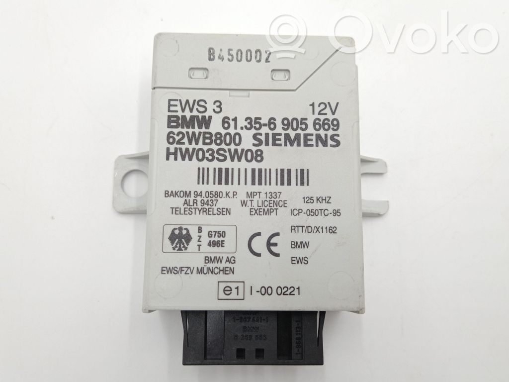 BMW 3 E46 Unité de commande dispositif d'immobilisation 