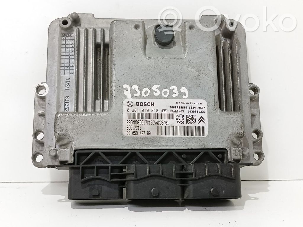 Engine control unit/module   9805947780,0281019818