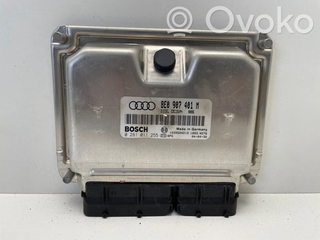 Engine control unit/module   8E0907401M,1039S04219,0281011255