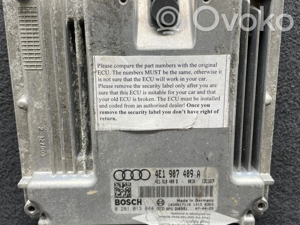 Audi A8 S8 D3 4E Engine control unit/module 