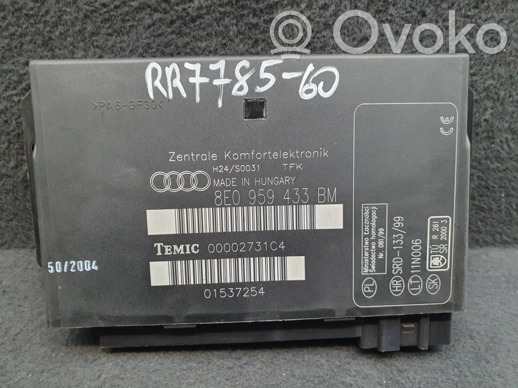 Audi A4 S4 B7 8E 8H Mukavuusmoduuli 