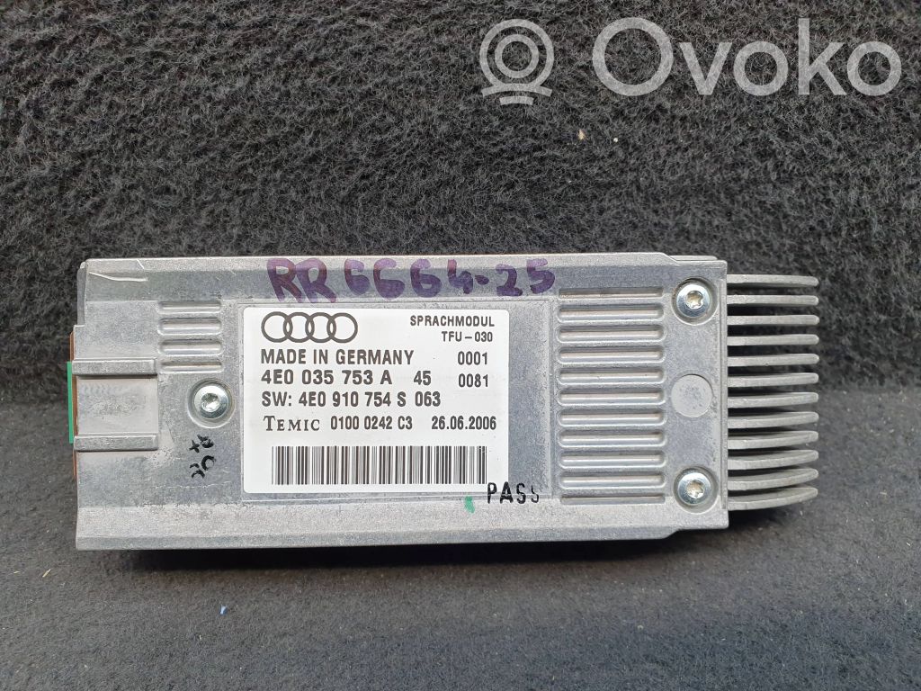 Audi A4 S4 B7 8E 8H Voice control module 