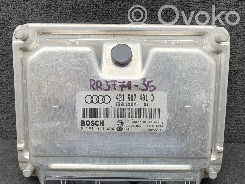 Engine control unit/module   4B1907401D,0281010494
