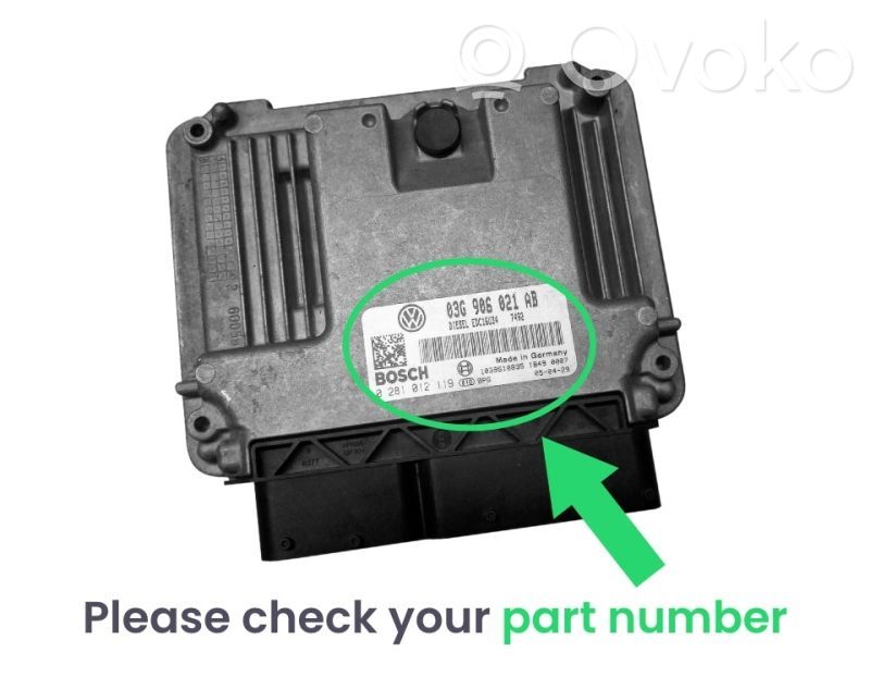 Engine control unit/module   03L906018CM,03L906018CM,001001012764E,0281018575