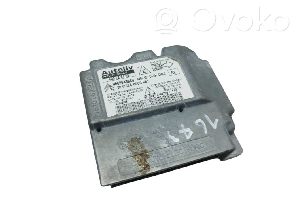 Turvatyynyn ohjainlaite/moduuli   9662643980,603726100