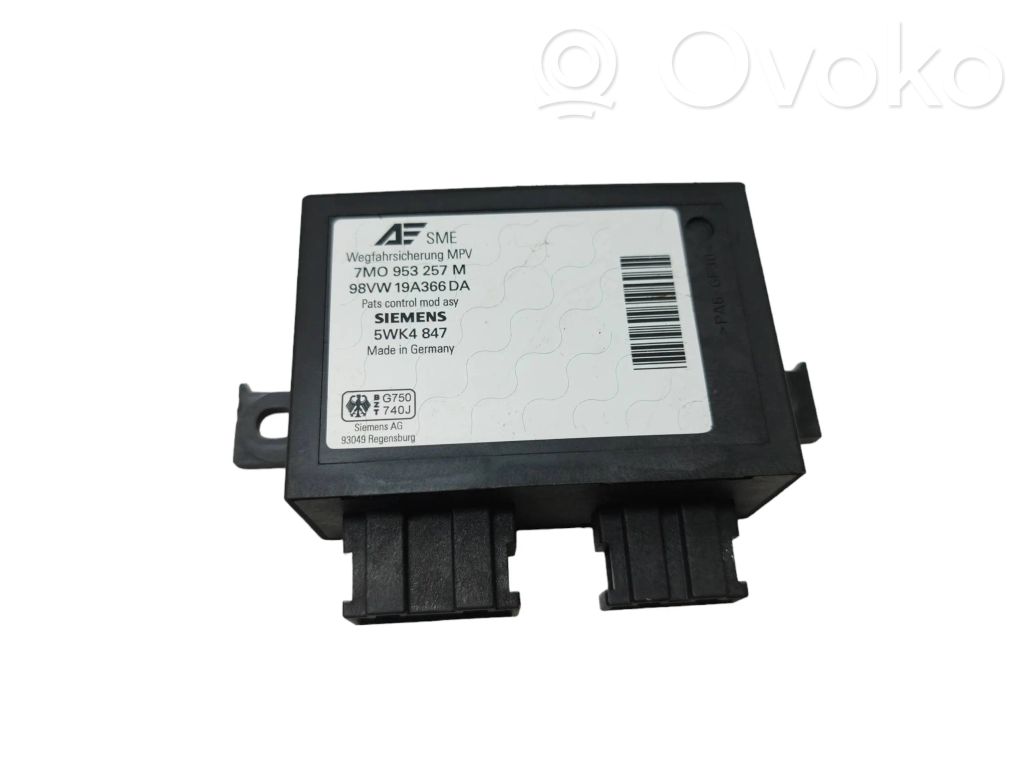 Centralina/modulo immobilizzatore   7M0953257M,98VW19A366DA,5WK4847