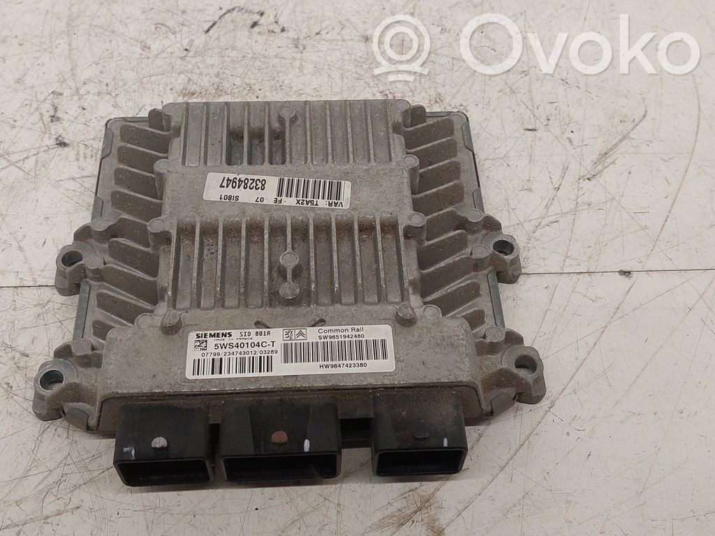 Engine control unit/module   9647423380,5WS40104CT,9651942480