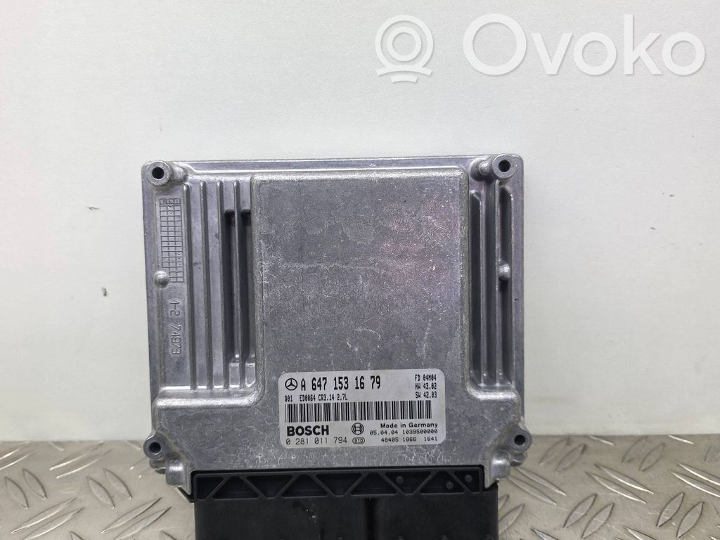 Engine control unit/module   A6471531679,1039S00000,0281011794