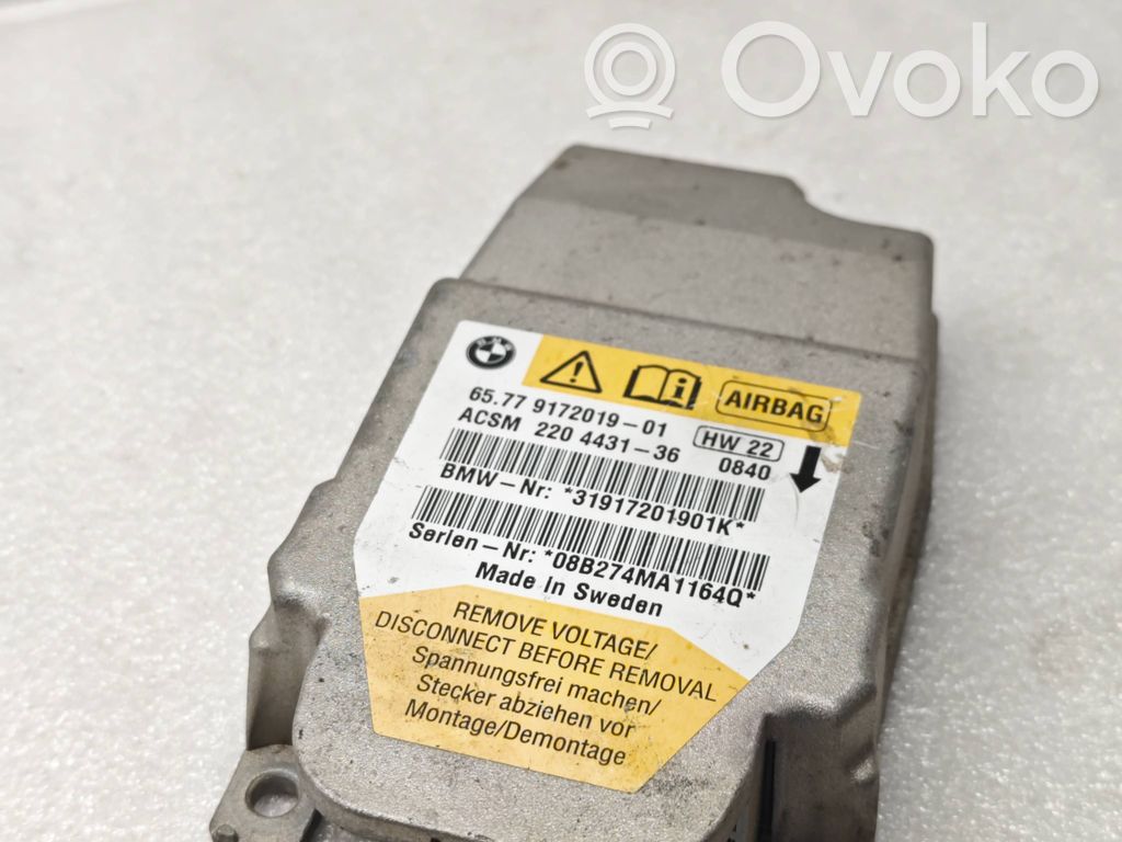 Centralina/modulo airbag   9172019,3191720190,220443136