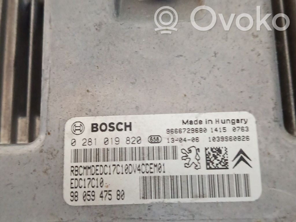 Sterownik / Moduł ECU   0281019820,EDC17C109805947580,ZACK