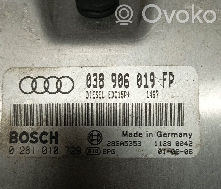 Unidad de control/módulo del motor   038906019FP,0281010729,ZACK