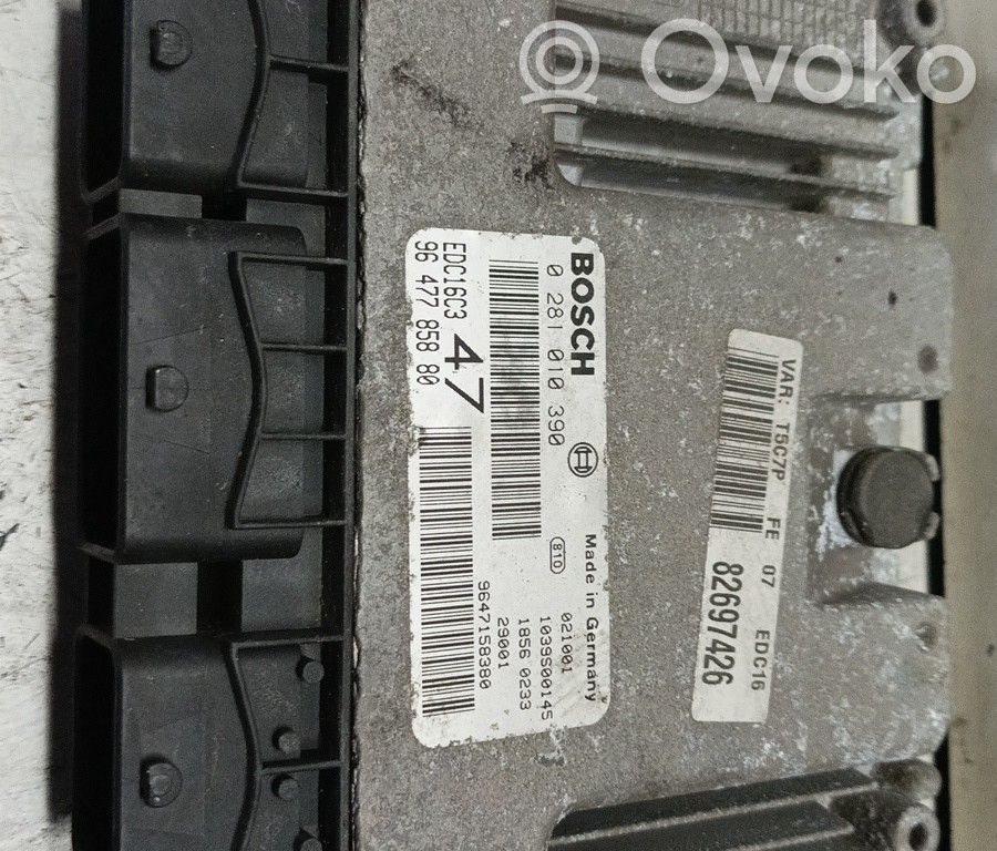 Unidad de control/módulo del motor   0281010390,9647785880,BRUNO